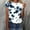 #1-Blue, variant on Womens Summer Tees Blouses Crewneck Short Sleeve T-Shirts Floral Print Fit Basic Tops