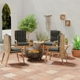 thumbnail image 3 of Jordan Manufacturing 44" x 22" Platt Ink Black Stripe Rectangular Outdoor Chair Cushion with Ties and Hanger Loop, 3 of 14