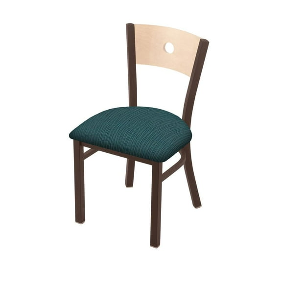 Holland Bar Stool 630 Voltaire 18" Chair with Bronze Finish, Natural Back, and Graph Tidal Seat