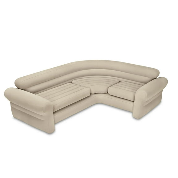Intex Inflatable Corner Living Room Neutral Sectional Sofa 68575EP (2 Pack)