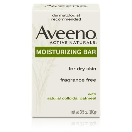 (2 pack) Aveeno Gentle Moisturizing Bar Facial Cleanser for Dry Skin, 3.5