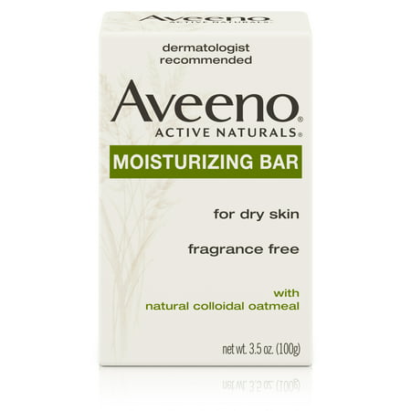 (2 pack) Aveeno Gentle Moisturizing Bar Facial Cleanser for Dry Skin, 3.5