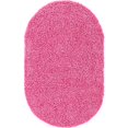 thumbnail image 1 of Unique Loom Solid Shag Modern Plush Area Rug 3' 3 x 5' 3 Oval Bubblegum Pink, 1 of 15