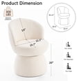 thumbnail image 2 of YOUNIKE Upholstered Armless Accent Chair, Swivel Vanity Stool With Wingback, Boucle Fabric Make-up Chair, White, 2 of 18