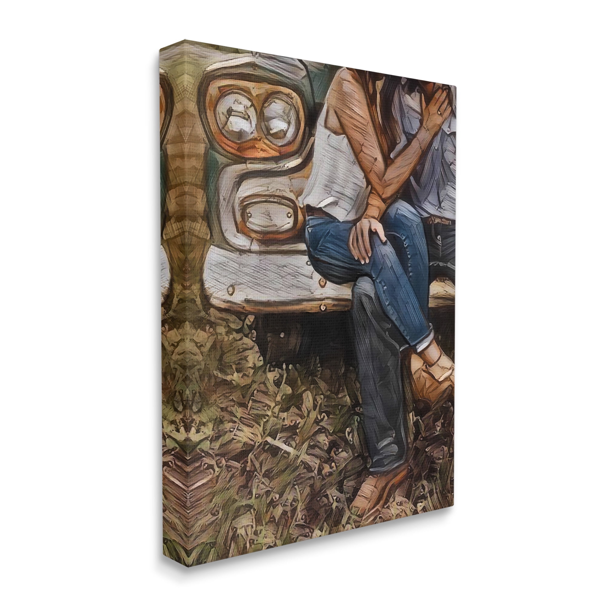 Stupell Industries Loving Farmhouse Couple Transportation Painting Gallery Wrapped Canvas Art Print Wall Art, 36 x 48