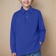 thumbnail image 2 of Ccpelsie Kids Athletic Long Sleeve Polo Shirt Lightweight Performance Top for Jogging Hiking and Outdoor Play（A01-Blue,3-4 Years), 2 of 7