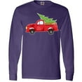 thumbnail image 3 of Inktastic Christmas Vintage Truck with Christmas Tree Long Sleeve T-Shirt, 3 of 5