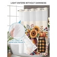 thumbnail image 4 of No Hook Cloth Fabric Shower Curtain with Snap in Liner, Fall Floral Waterproof Shower Curtains Set with See Through Top Window, Thanksgiving Autumn Sunflower Pumpkin Leaves Beige 72"x84", 4 of 6