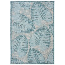 SAFAVIEH Courtyard Alene Floral Indoor/Outdoor Area Rug, 4' x 5'7", Grey/Aqua