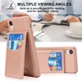 thumbnail image 4 of for iPhone XR Wallet Case with RFID Blocking Card Holder,6 Card Slots PU Leather Magnetic Buttons Portrait Stand Wrist Strap Case for iPhone XR 6.1 Inch,Macaron Rosegold, 4 of 15