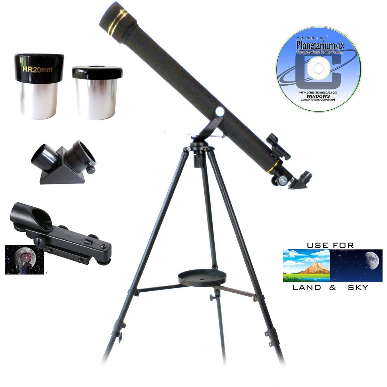 Telescope Observer 60 Mm Az Refractor and Travel Range Start Kit,Silver 60 Mm Az Refracting Telescope with Digiscoping Adapter for 10 Mm Smart Phones Telescope Observer 60 Mm Az Refractor and Travel Range Start Kit,Silver 60 Mm Az Refracting Telescope with Digiscoping Adapter for 10 Mm Smart Phones