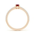 thumbnail image 2 of ANGARA Natural Classic Solitaire Ruby Promise Ring with Pave Diamonds in 14K Rose Gold for Women (Size-4mm) | July Birthstone, Birthday, Anniversary, Jewelry Gift for Women | Natural Ruby Ring, 2 of 8