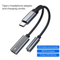 thumbnail image 4 of Cable De Audio 2 En 1 Tipo C A 3,5Mm Compatible Con Pd60W Adaptador De Auriculares De Carga Rápida 32Bit/384Khz Cable Dongle Plug And Play Cateissary EL006724-00, 4 of 6