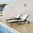 thumbnail image 1 of vidaXL Sun Loungers with Table Poly Rattan Black, 1 of 5