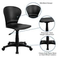 thumbnail image 6 of Emma + Oliver Low Back Black Plastic Swivel Task Office Chair, 6 of 13