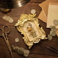 thumbnail image 2 of 5 Pack Vintage Gold Mini Picture Frames, Resin Ornate Photo Holders with Round Irregular Shapes, for Jewelry Cosmetic Display, Home Tabletop Decor, Wedding Favor Gift, 2 of 6