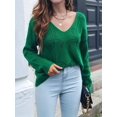 thumbnail image 5 of Fall Sweaters Round Neck Crochet Hollow Out Cute Winter Pullover Sweaters for Women Trendy Green S, 5 of 7