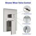 thumbnail image 4 of Kichae 12'' Ceiling Mount Rainfall Shower Head System with Faucet and Hose，Brushed Nickel, 4 of 8