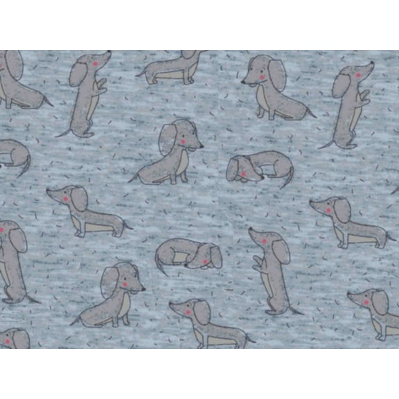 Alpen Sweatshirt Fleece Fabric Melange Blue - per yard