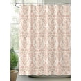 thumbnail image 2 of Fsddascl Pink Flowers Shower Curtain Set - 66" x 72" Washable Bathtub Curtain with 12 Hooks, Baroque Scroll Floral Damask Pattern Art Waterproof Fabric Stall Shower Curtains for Bathroom/Bathtub, 2 of 6