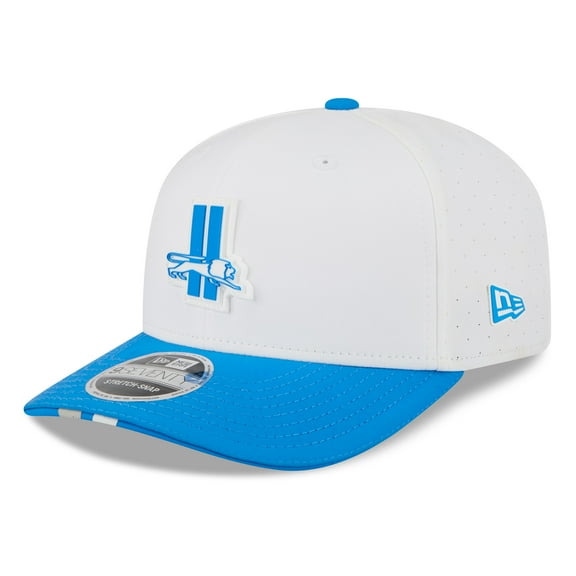 Men's New Era White/Blue Detroit Lions 2025 NFL Training Camp Throwback Logo 9SEVENTY Adjustable Hat