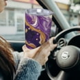thumbnail image 6 of Susaid Purple Gold Marble Swirls Print 20oz Car Cup,Insulated Coffee Cup Fully Spill Proof Travel Coffee Mug, Stainless Steel Tumbler for Work Home Outdoor Car-Without Straw, 6 of 8