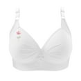 thumbnail image 3 of Cute Push Up Bralettes for Women Plus Size Full Coverage Wireless Bras Underwear Soft Ruched Support T-Shirt Bra, 44/100BC White, 3 of 4