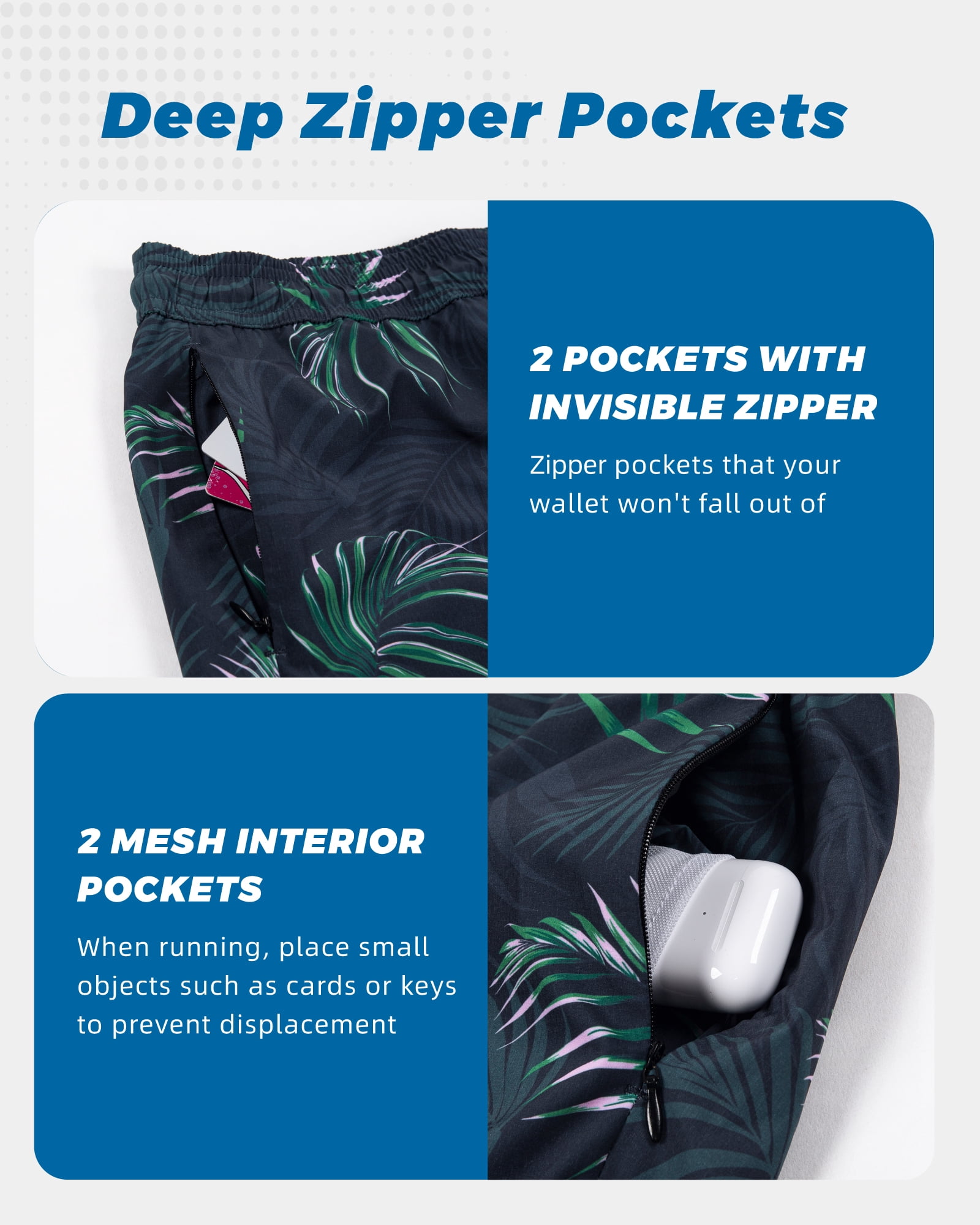 SURF CUZ Mens Swim Trunks with Compression Liner Mens Swimming Trunks 5 Inch Bathing Suit with Zipper Pockets Quick Dry Swim Shorts 02 Black Pink Tropical Large