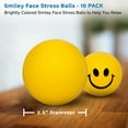 thumbnail image 5 of 10 Smiley Face Stress Balls Pack - PU Foam, Squeezable, Soft - Yellow, 5 of 5