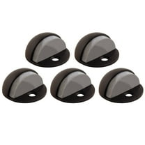 Dome Door Stop Wall Protector with Rubber Stopper, Design House Oil Rubbed Bronze Floor Mounted Door Stoppers, 5-Pack, 181891