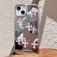 thumbnail image 2 of Funda de teléfono rosa de lujo con espejo cruzado de Jesús para iPhone, 15, 14, 13, 12, 11 Pro Max, espejo de maquillaje acrílico duro, 2 of 5