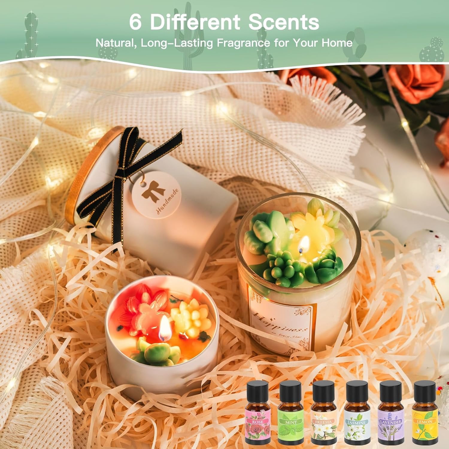 Candle Making Kit for Adults & Beginners - -in- DIY Candle Supplies with 1200g  Soy Wax, Hot Plate, 2 Succulent Molds, 8 Jars &  Boxes |  for  Crafts & Gifting