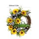 thumbnail image 1 of Corona De Camión Verde Girasol Girasol artificial de 35 cm, coronas de primavera, regalo de vacaciones redondo para puerta, pared, jardín Hugtrwg Libre de BPA, 1 of 9