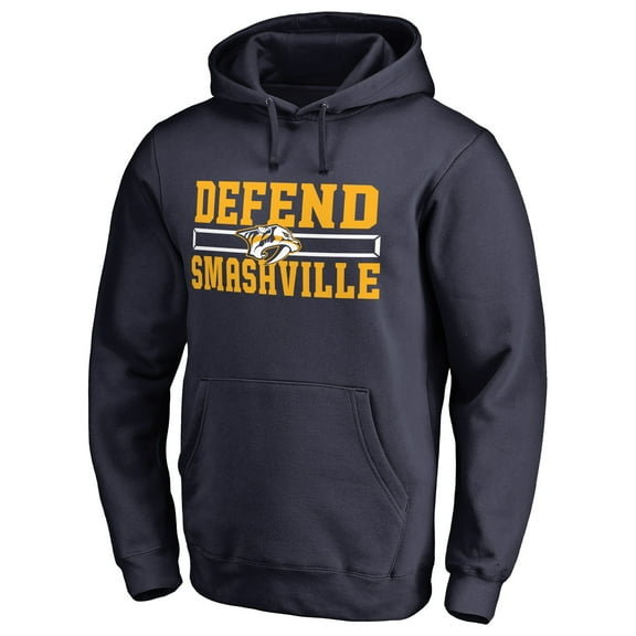 Men's Navy Nashville Predators Hometown Collection Defend Pullover Hoodie