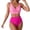 125#Hot Pink, variant on Women High Waisted Bikini Sets V Neck Cross Twist Front Two Piece Swimsuit Tummy Control Bathing Suit Black M