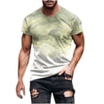 thumbnail image 1 of Mens Casual Pantalones Cortos Raya Impresión Suéter Fitness Deportes Camiseta, Poliéster Cuello Redondo Blusa para Al Aire Libre, Diario Y Primavera Verano Desgaste, 1 of 5