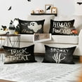 thumbnail image 4 of Halloween Pillow Covers 12x20 Set of 4 Trick or Treat Decorative Throw Pillows Cover Black Ghost Spider Web Pumpkin Pillow Cases Home Outdoor Sofa Couch Cushion Covers for Halloween Decor (12 by 20), 4 of 6