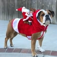 thumbnail image 3 of Santa Dog Costume, Christmas Pet Clothes Santa Claus Riding, Pet Cosplay Costumes Party Dressing up, Dogs Cats Outfit for Small Medium Large Dogs Red S, 3 of 7