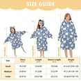thumbnail image 7 of Wearable Blanket Hoodie for Kids Northern Bear Snow Flower Flannel Hooded Blanket with Pockets and Sleeves Suitable for Boys and Girls, 7 of 7
