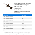 thumbnail image 2 of Front Left Strut Assembly - Compatible with 2012 - 2016 Subaru Impreza 2013 2014 2015, 2 of 2