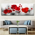 thumbnail image 2 of Unframed Red Poppy Rose Flower Canvas Print Art Wall Painting Picture Living Room Decors, 2 of 8