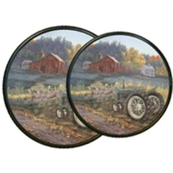 Round Electric Stovetop Burner Cover Set of 4, Morning Run