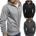thumbnail image 3 of Arvbitana Men's Long Sleeve Warm Hoodie Casual Turtleneck Zipper Jacket Sweatshirt Outdoor Coat, 3 of 3