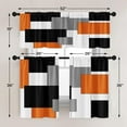 thumbnail image 6 of Orange Kitchen Curtains Black Grey Window Curtains Valance and Tier Set 36 Inch, White Modern Rod Pocket Short Tier Curtain for Bathroom, Abstract Art Small Cafe Curtains for Kitchen Decor, 6 of 6