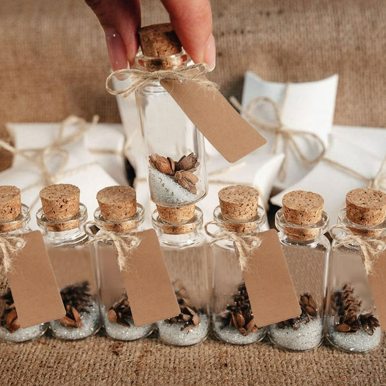 Set of 64 Glass Jars with Cork Lids Mini Jars Party Favors Crafts Baby Shower