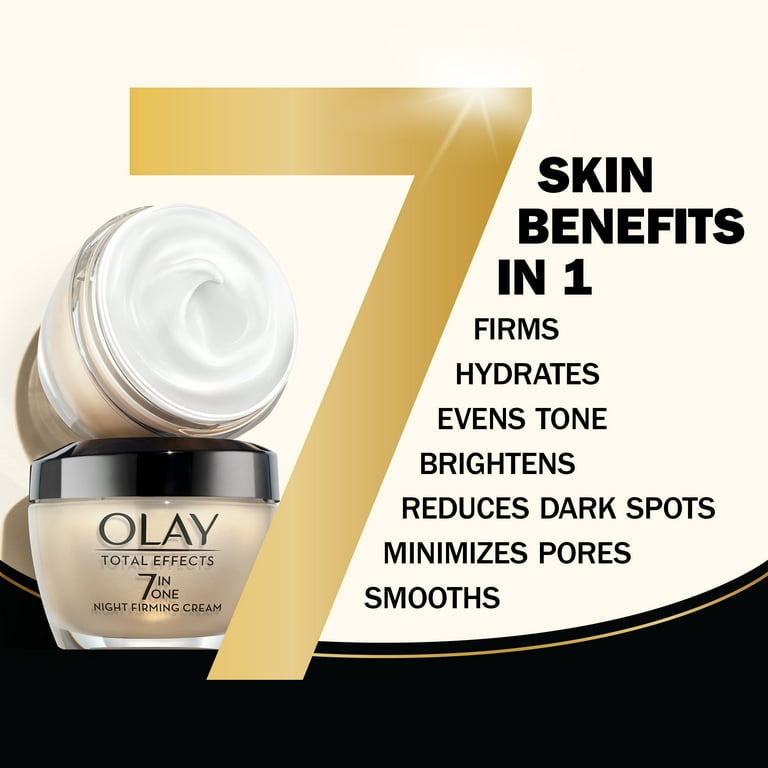 Olay Total Effects Night Firming Cream Face Moisturizer Everyday Care for All Skin Types 1.7 oz