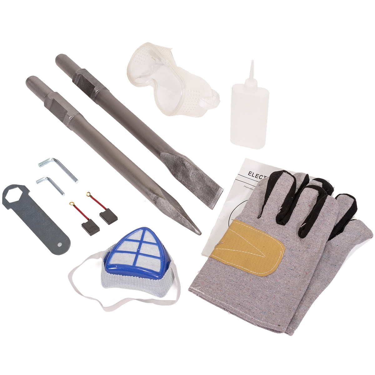 XtremepowerUS 3600W Electric Demolition Jack Hammer, 1900 BPM Concrete Breaker with Point & Flat Chisel Set