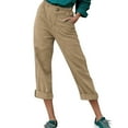 thumbnail image 2 of Lroveb Womens Linen Pants, High Waisted Summer Beach Lounge Pants, Trousers Back Pants Elastic Cotton Drawstring Casual Khaki, 2 of 5