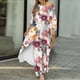 thumbnail image 1 of ICHUANYI Clearance Women's Summer Casual Printing Irregular Printing 9/4 Sleeve Round Neck Top+Wide Leg Pants Casual Two Piece Set Short Sleeve V-Neck Top/Shirt Set(Pink, M) ICHUANYI WER2023081507715, 1 of 6