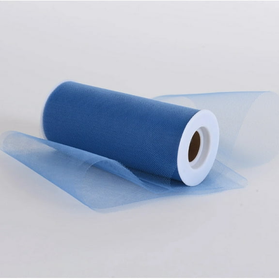 Smoke Blue Tulle Fabric - 6 Inches Wide X 25 Yards